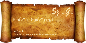 Szám Györgyi névjegykártya